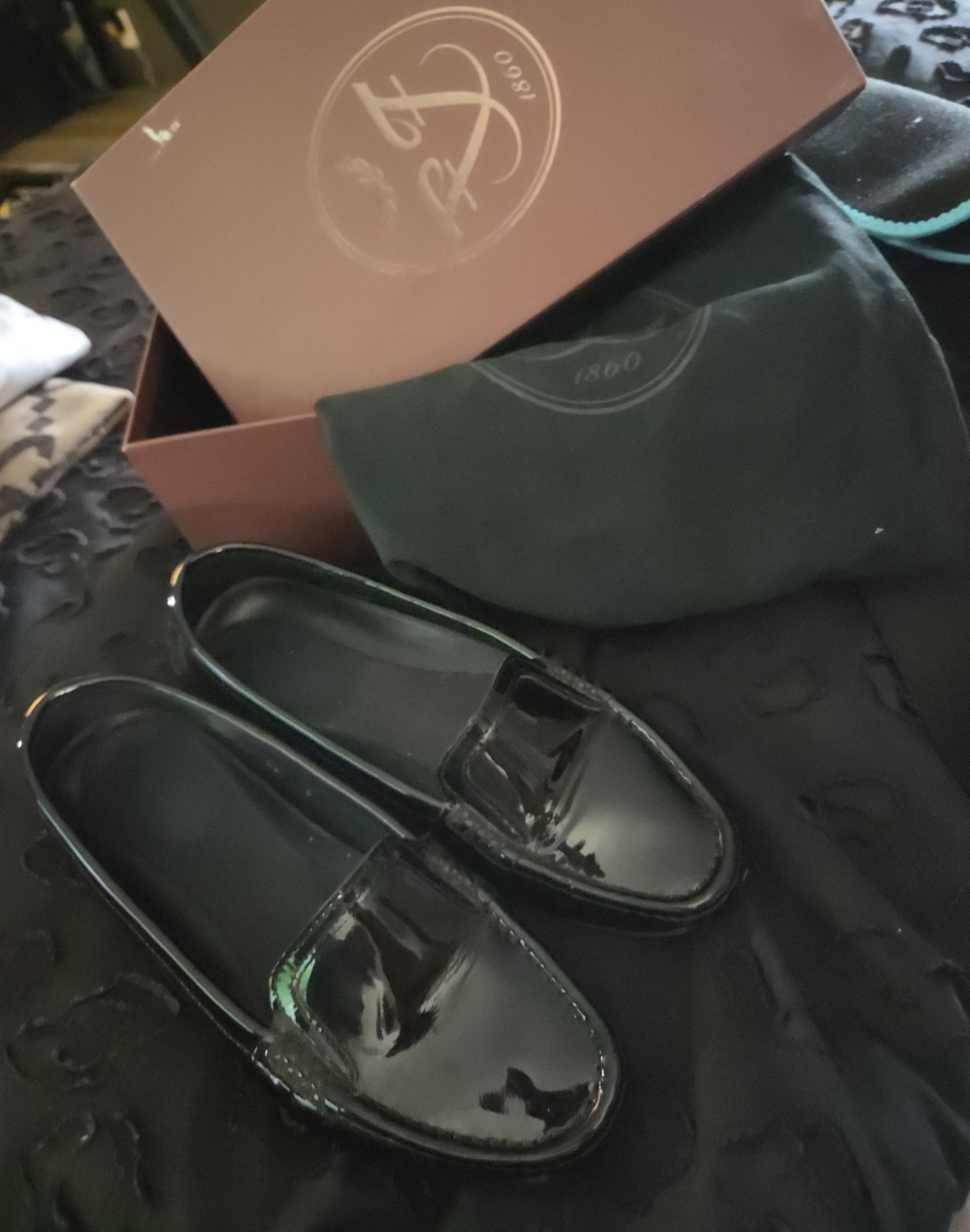 Frette Black Patent Leather Women's Loafers